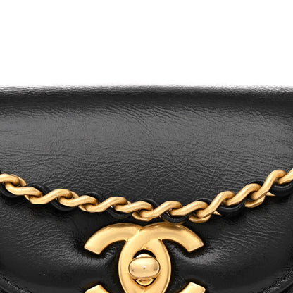 Chanel Shiny Aged Calfskin Quilted Nano Kelly Shopper Black 8 of 11