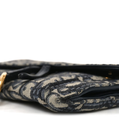 Christian Dior Oblique Small Saddle Chain Pouch Blue 11 of 11