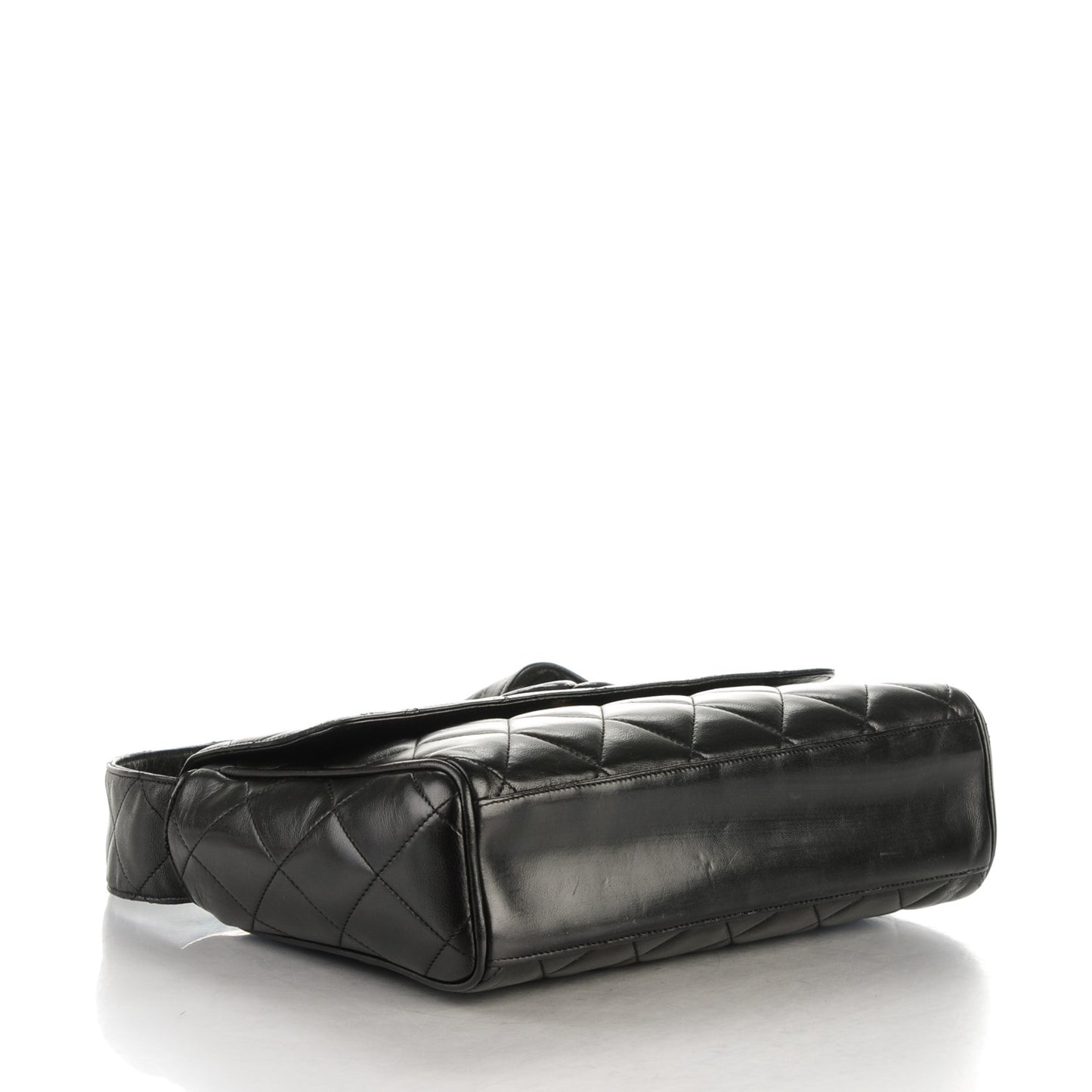 Lambskin Quilted CC Flap Shoulder Bag Black