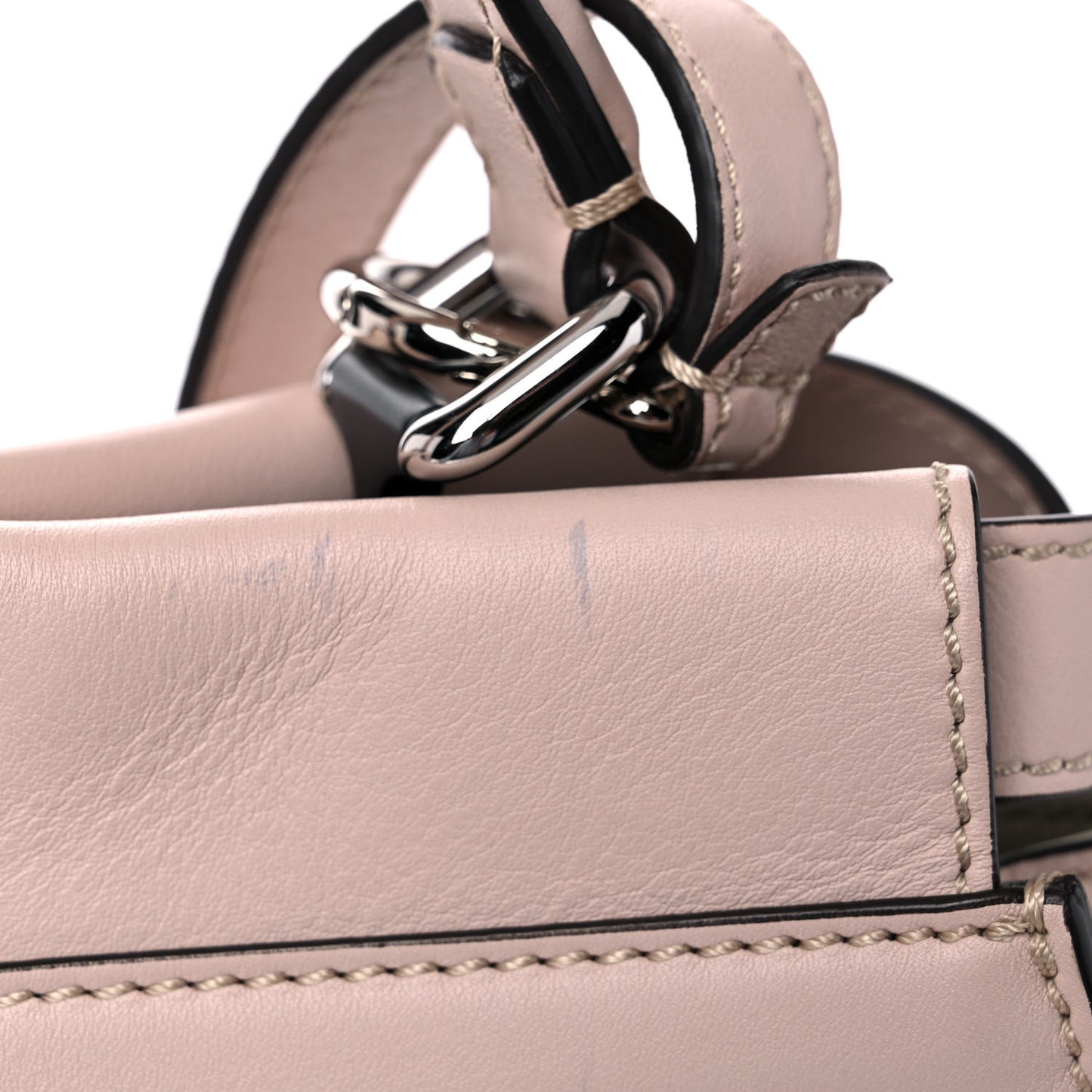 Vitello Seta Shiny Nappa Medium Peekaboo Iconic Satchel Soap Opale