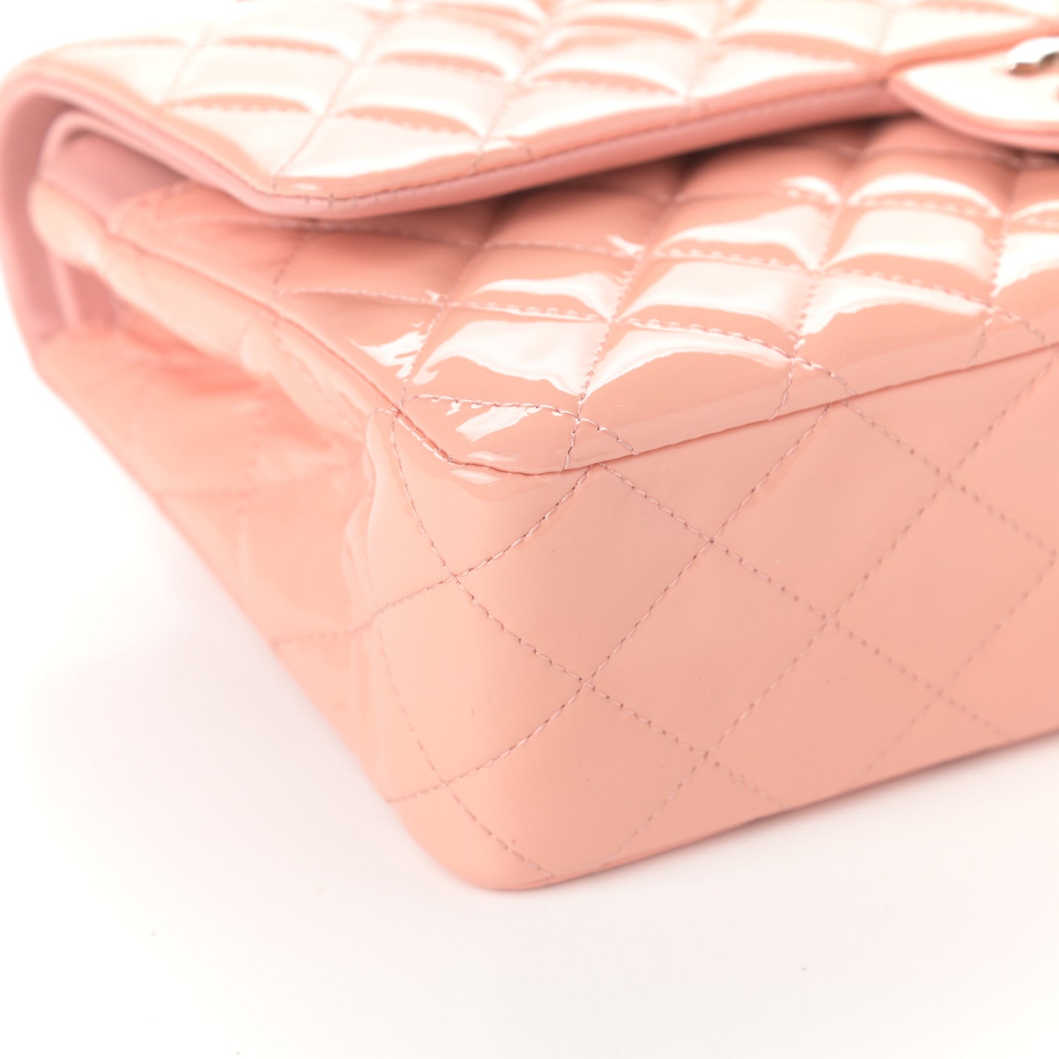 Chanel Patent Quilted Medium Double Flap Light Pink 8 of 9