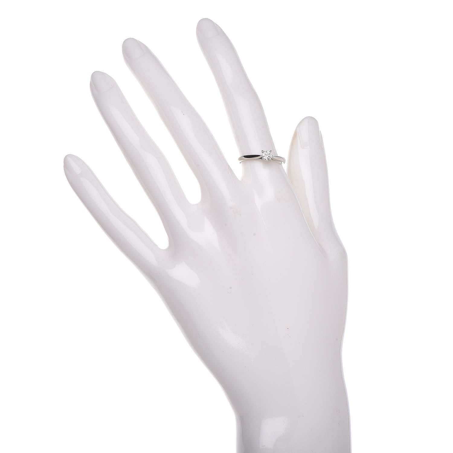Cartier Platinum Diamond .23ct 1895 Solitaire Ring 51 5.75 2 of 7
