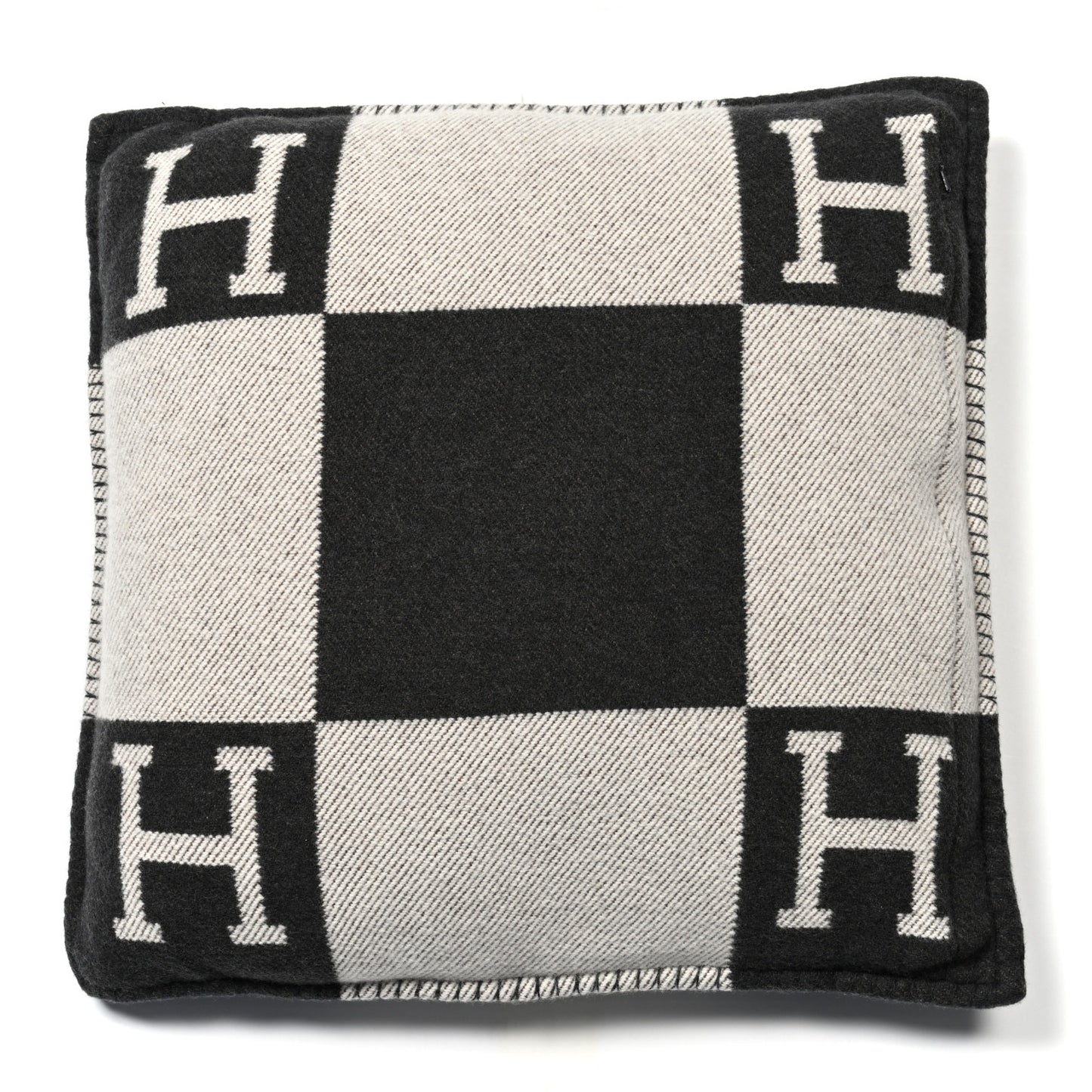 Wool Cashmere Avalon Pillow PM Ecru Gris Fonce