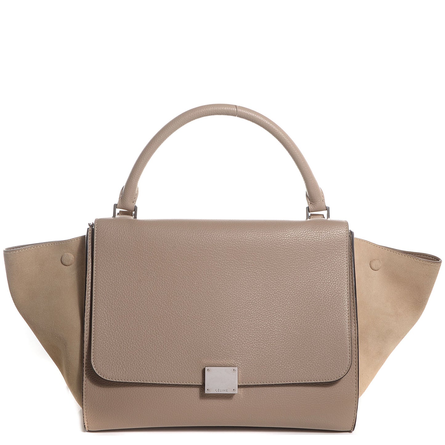 Drummed Calfskin Suede Medium Trapeze Dune