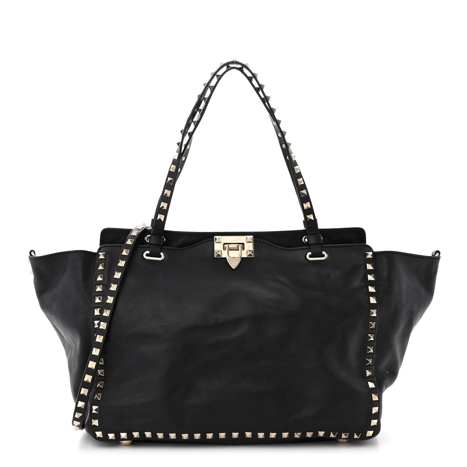 Valentino Garavani Vitello Medium Rockstud Tote Black 1 of 16