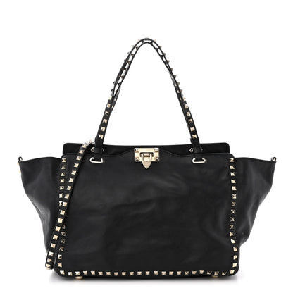 Valentino Garavani Vitello Medium Rockstud Tote Black 1 of 16