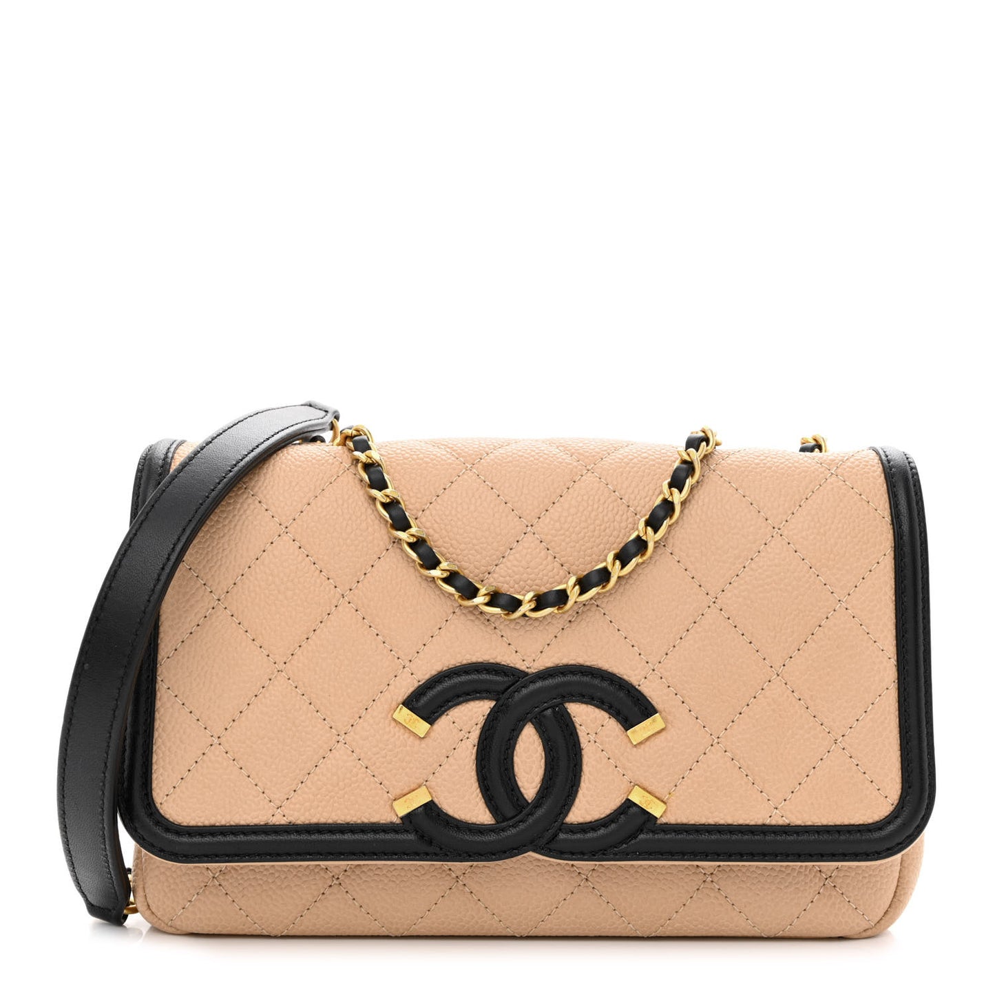Caviar Quilted Small CC Filigree Flap