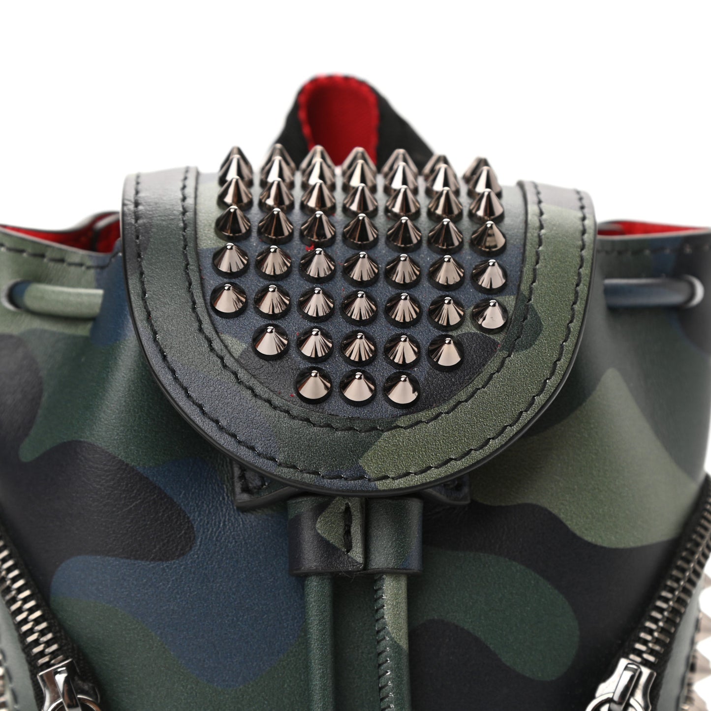 Calfskin Spiked Camouflage Mini Explorafunk Keyring Bag Multicolor