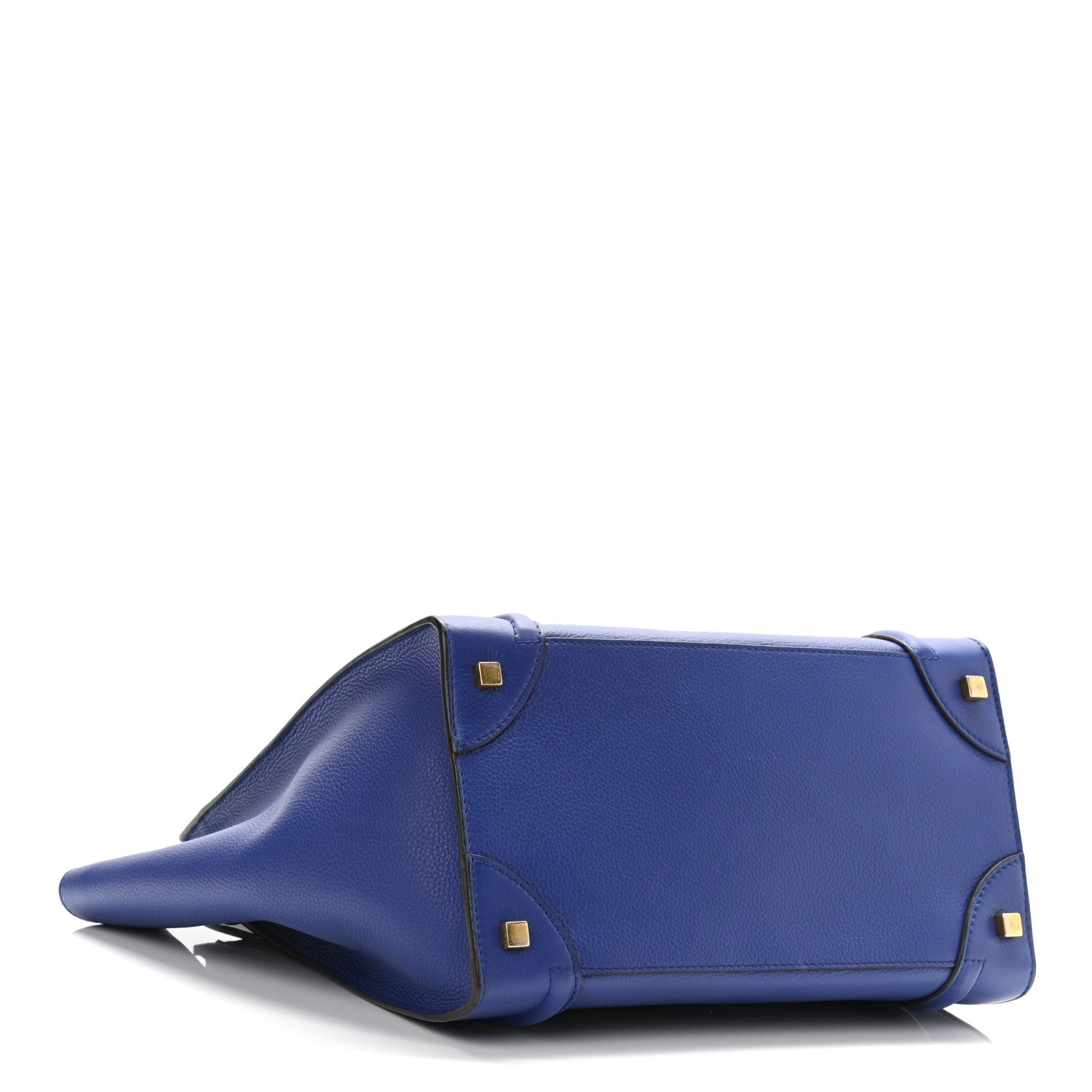 Celine Drummed Calfskin Mini Luggage Indigo 3 of 8