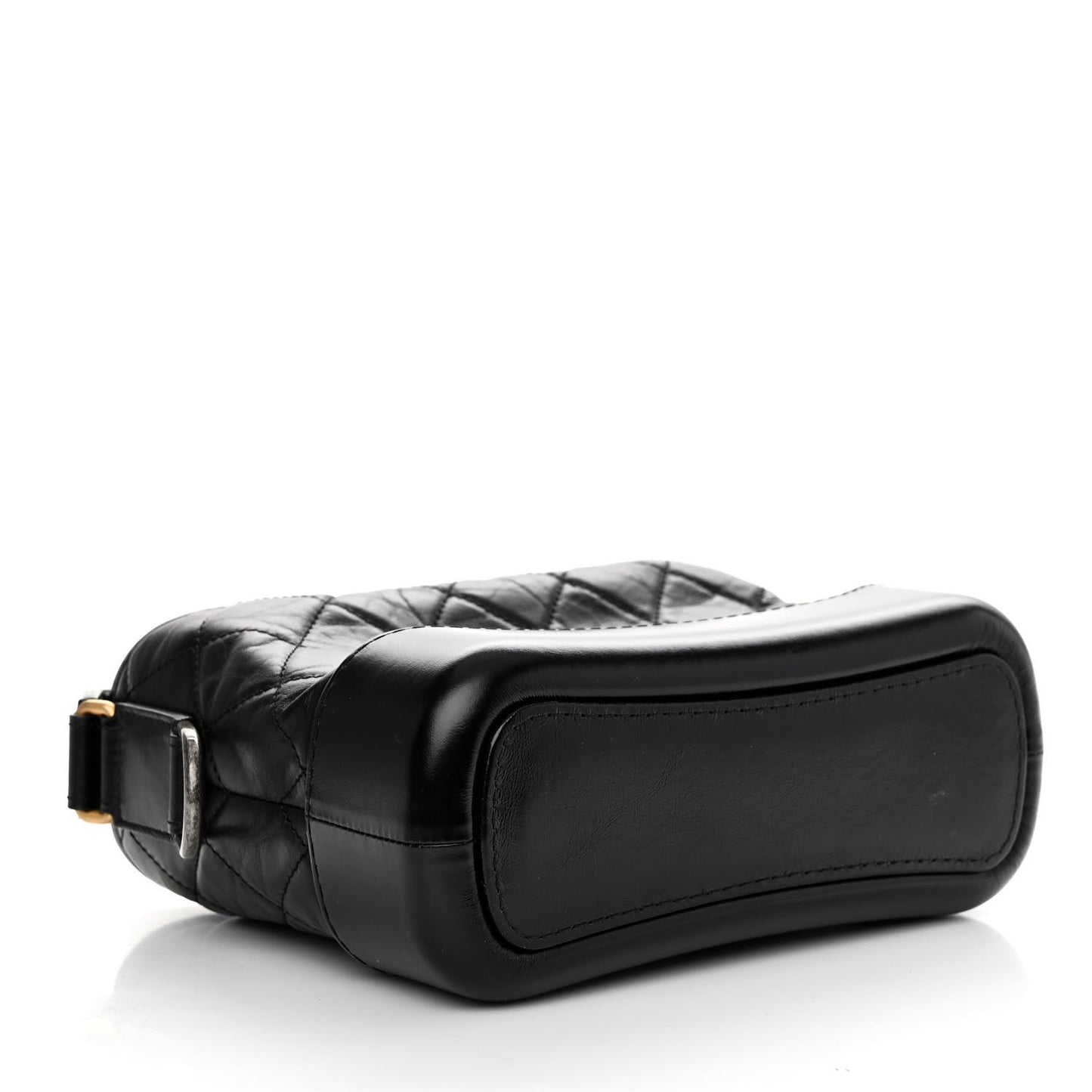 Aged Calfskin Quilted Small Gabrielle Hobo Black
