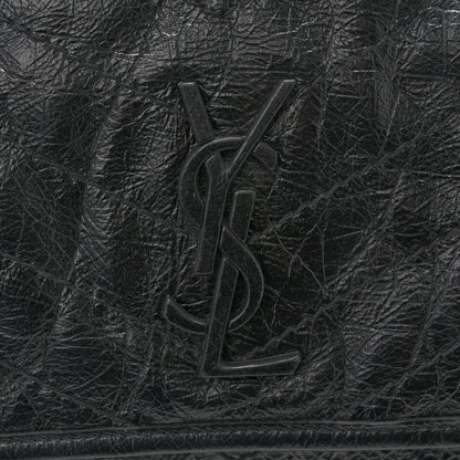 Saint Laurent Crinkled Calfskin Matelasse Monogram Large Niki Chain Satchel Black 11 of 13