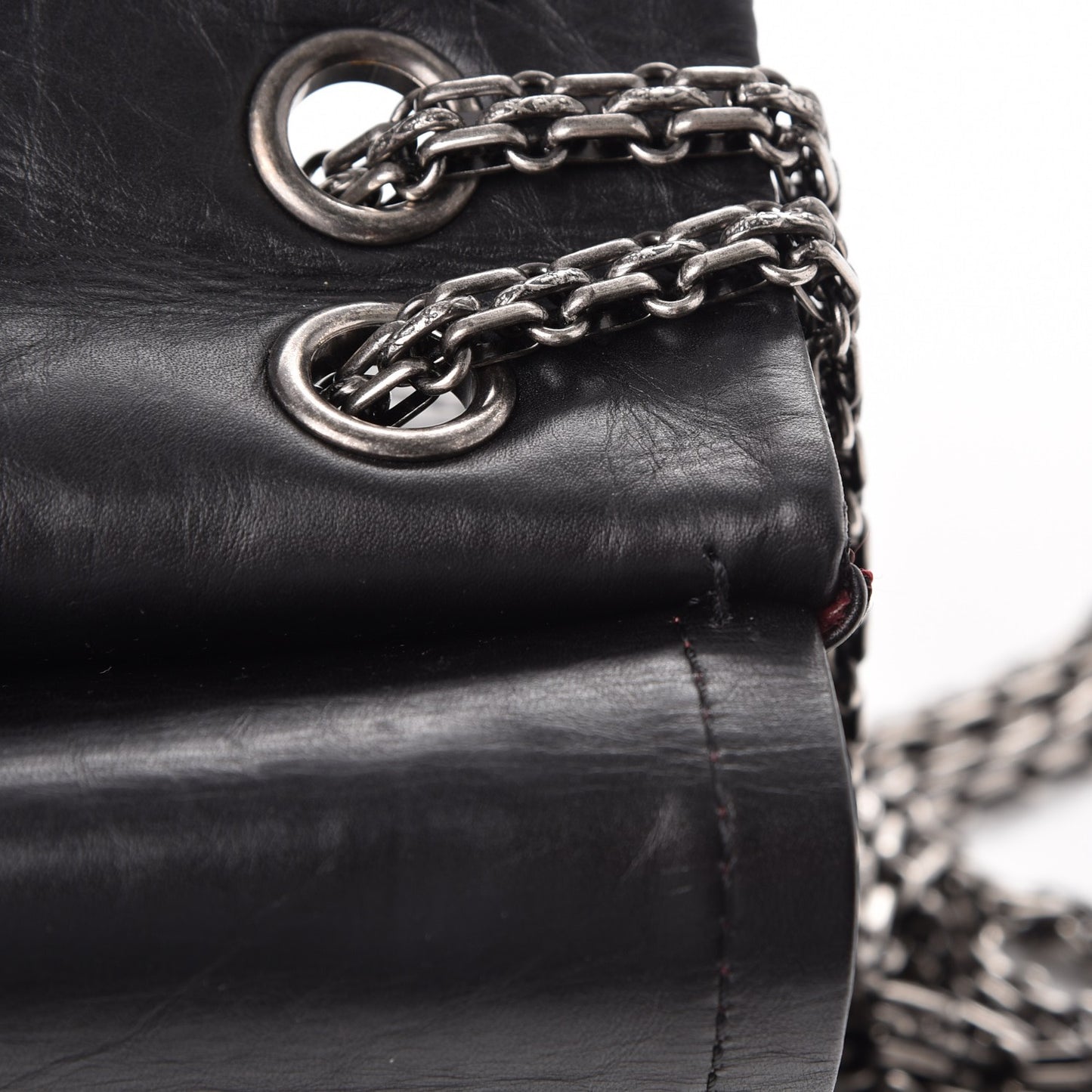 Aged Calfskin Quilted 2.55 Reissue 225 Flap Black