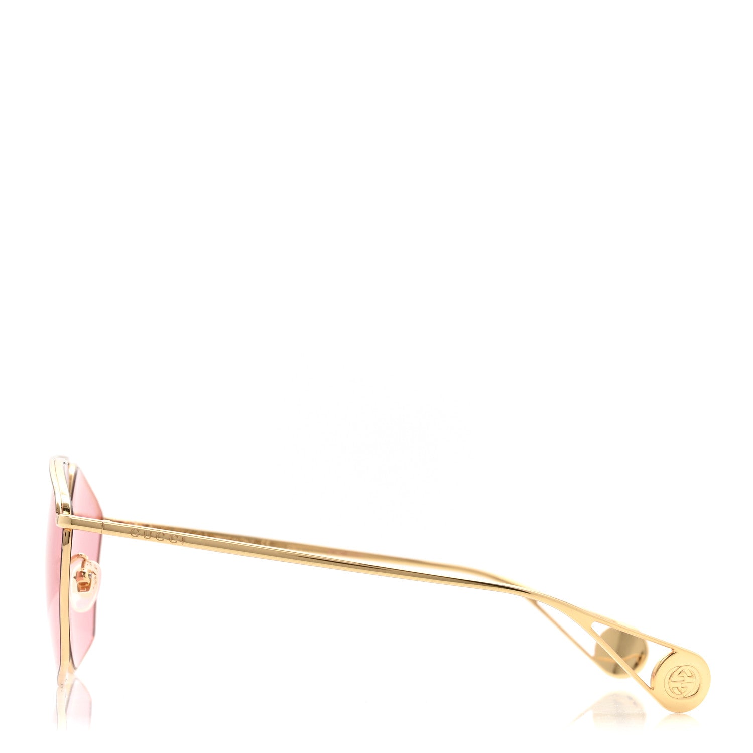 Gucci Square Frame GG0437SA Sunglasses Gold 3 of 9
