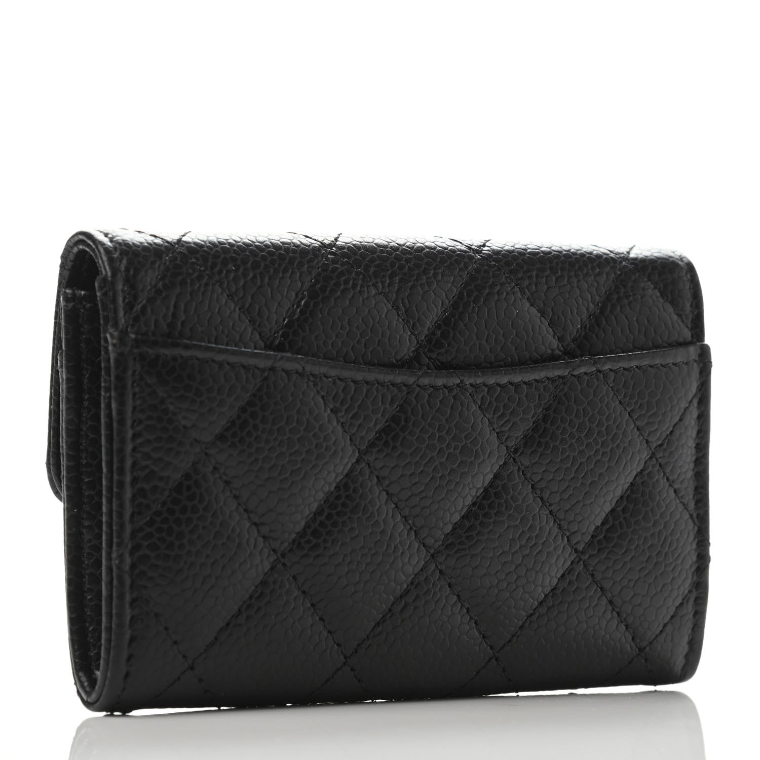 Chanel Caviar Quilted Flap Card Holder Wallet Black 2 of 4