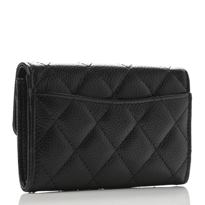 Chanel Caviar Quilted Flap Card Holder Wallet Black 2 of 4