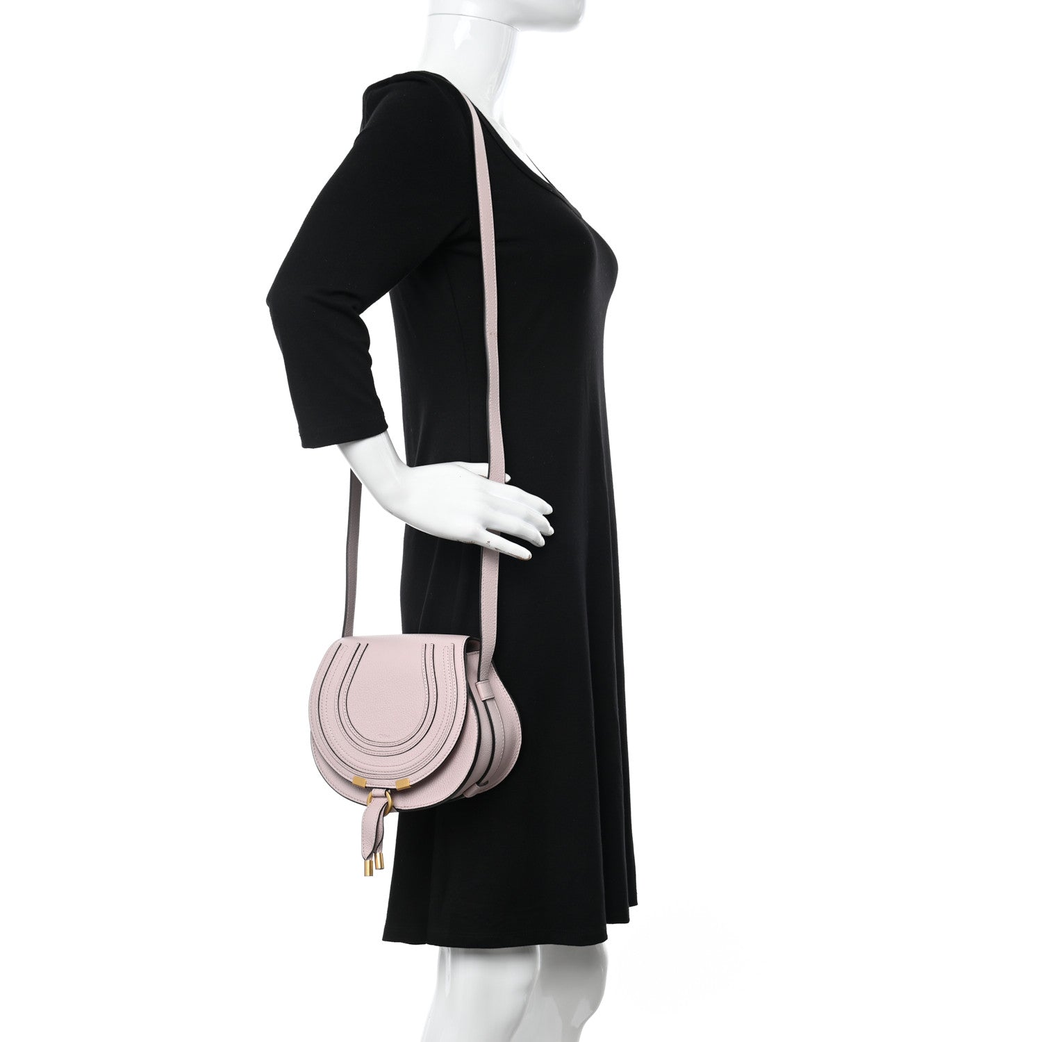 Chloe Calfskin Mini Marcie Round Crossbody Bag Misty Lavender 3 of 13