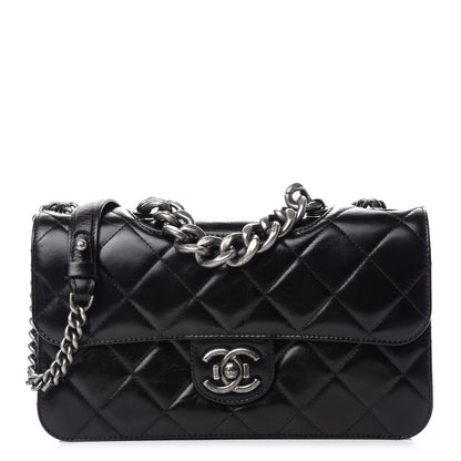 Chanel Glazed Calfskin Quilted Medium Perfect Edge Flap Black 1 of 12