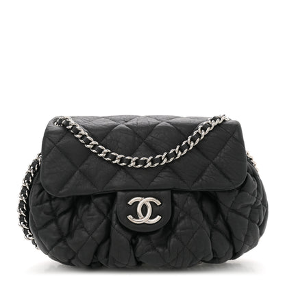 Chanel Washed Lambskin Quilted Medium Chain Around Messenger Black 1 of 11