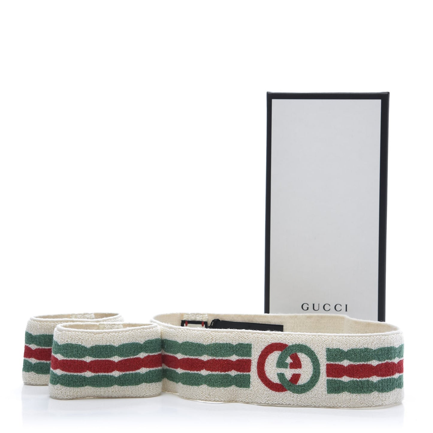 Cotton Interlocking G Headband and Wrist Set M Multicolor