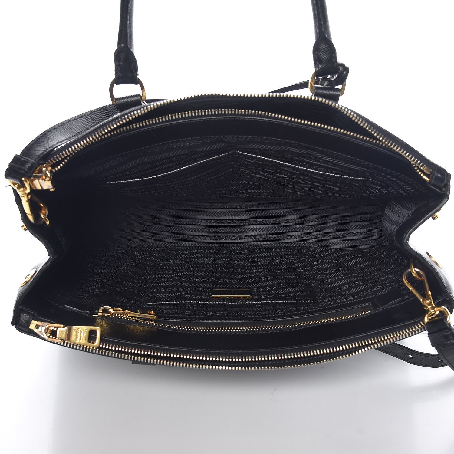 Prada Saffiano Medium Galleria Double Zip Tote Black 7 of 17