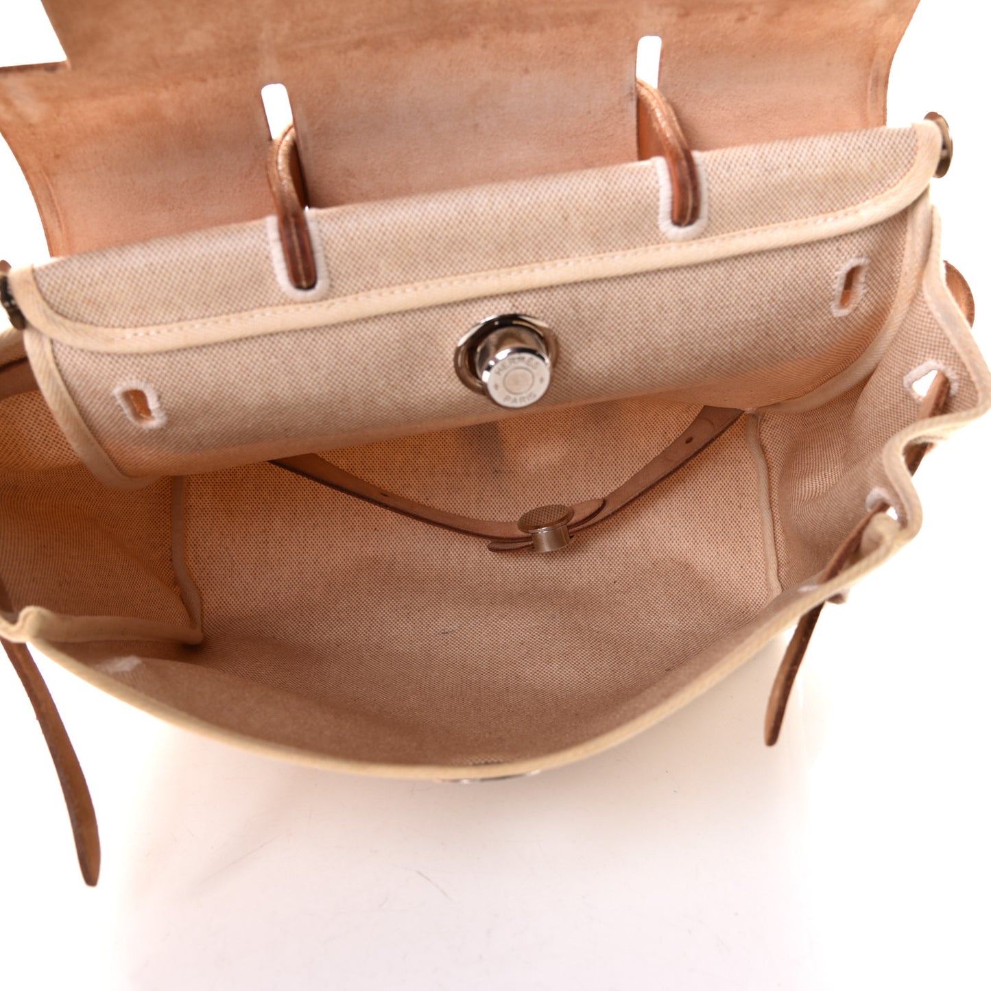 Toile Vache Calfskin Herbag 30 PM Backpack Natural