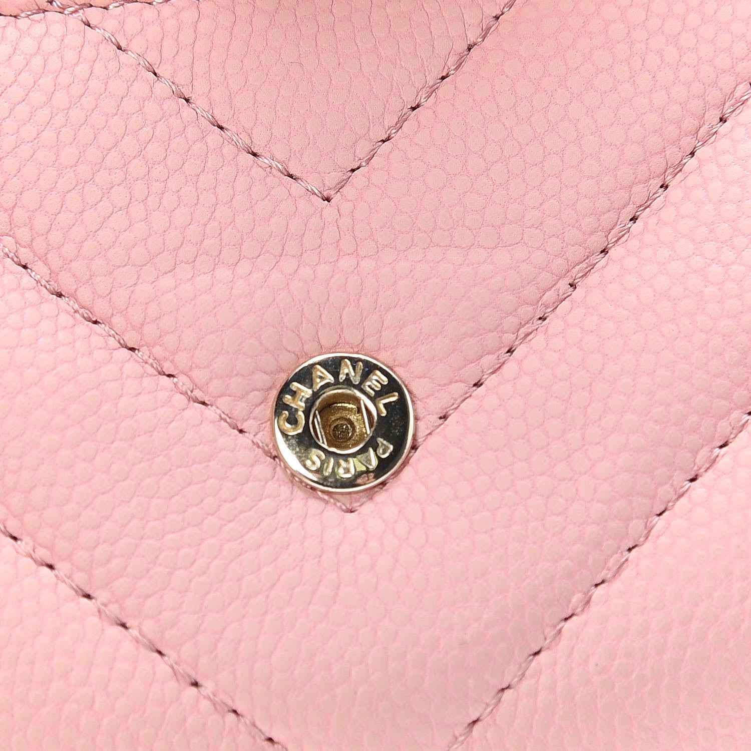 Chanel Caviar Chevron Quilted Flap Card Holder Pink 10 of 10