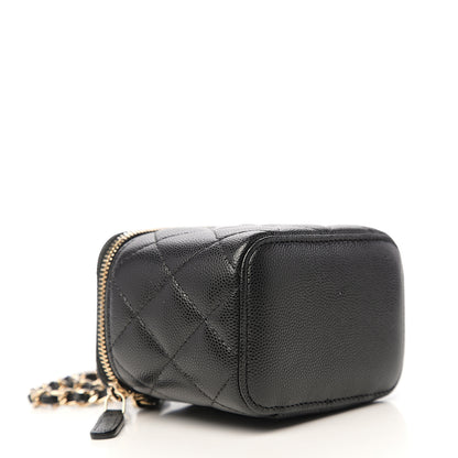 Chanel Caviar Quilted Mini Vanity Case With Chain Black 3 of 9