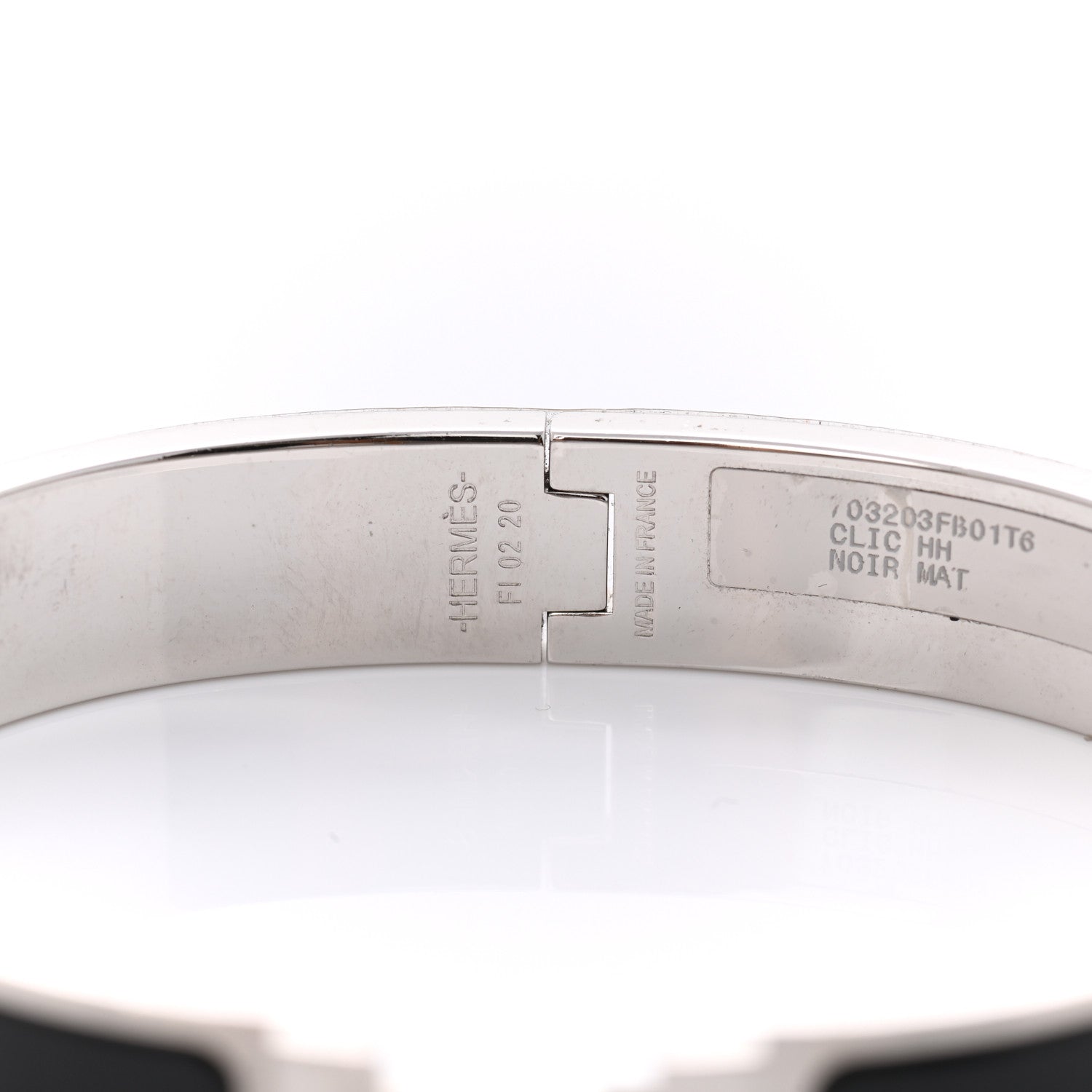 Hermes Matte Enamel Narrow Clic Clac HH Bracelet T6 Black 4 of 6