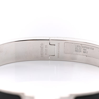 Hermes Matte Enamel Narrow Clic Clac HH Bracelet T6 Black 4 of 6