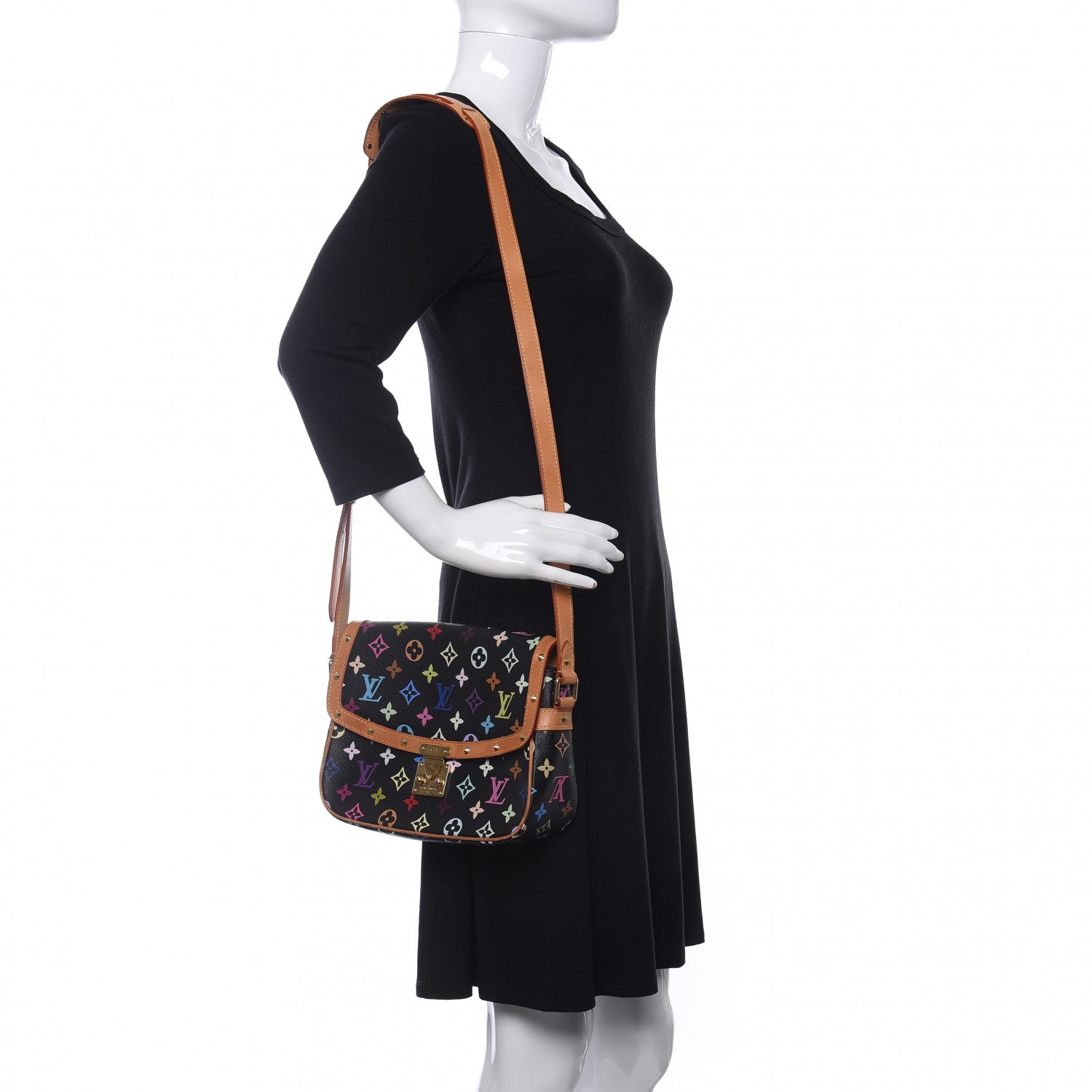 Louis Vuitton Monogram Multicolor Sologne Black 2 of 11