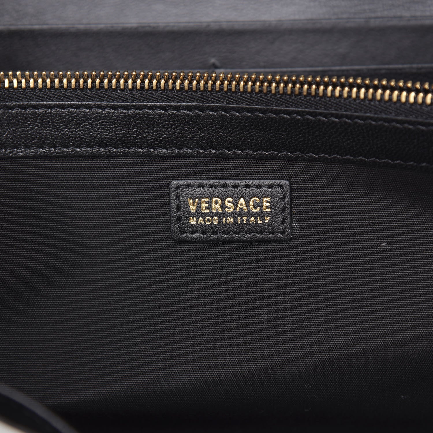 Versace Calfskin Icon Bouquet Quilted Wallet On Chain Crossbody Black 6 of 11