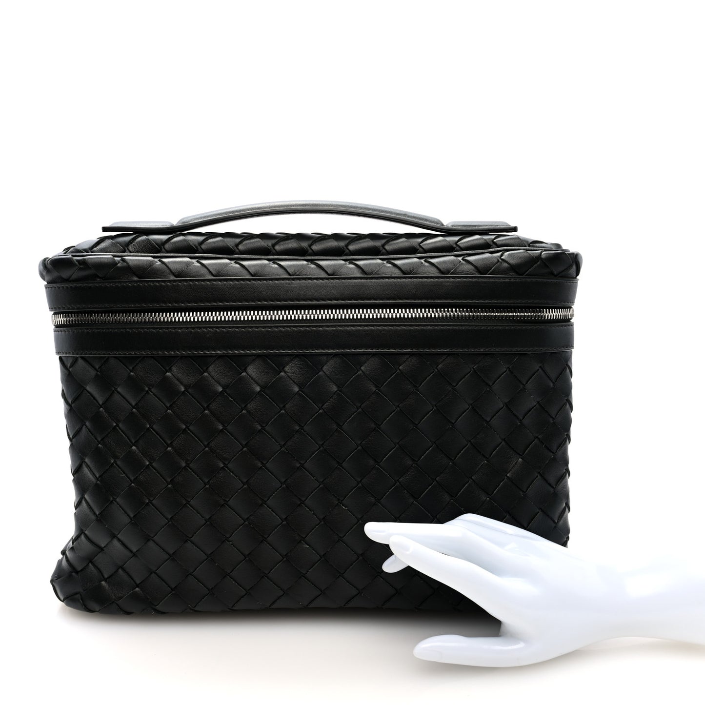 Calfskin Intrecciato Document Holder Black