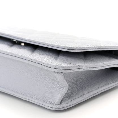 Chanel Caviar Quilted Wallet On Chain WOC Light Grey 11 of 12