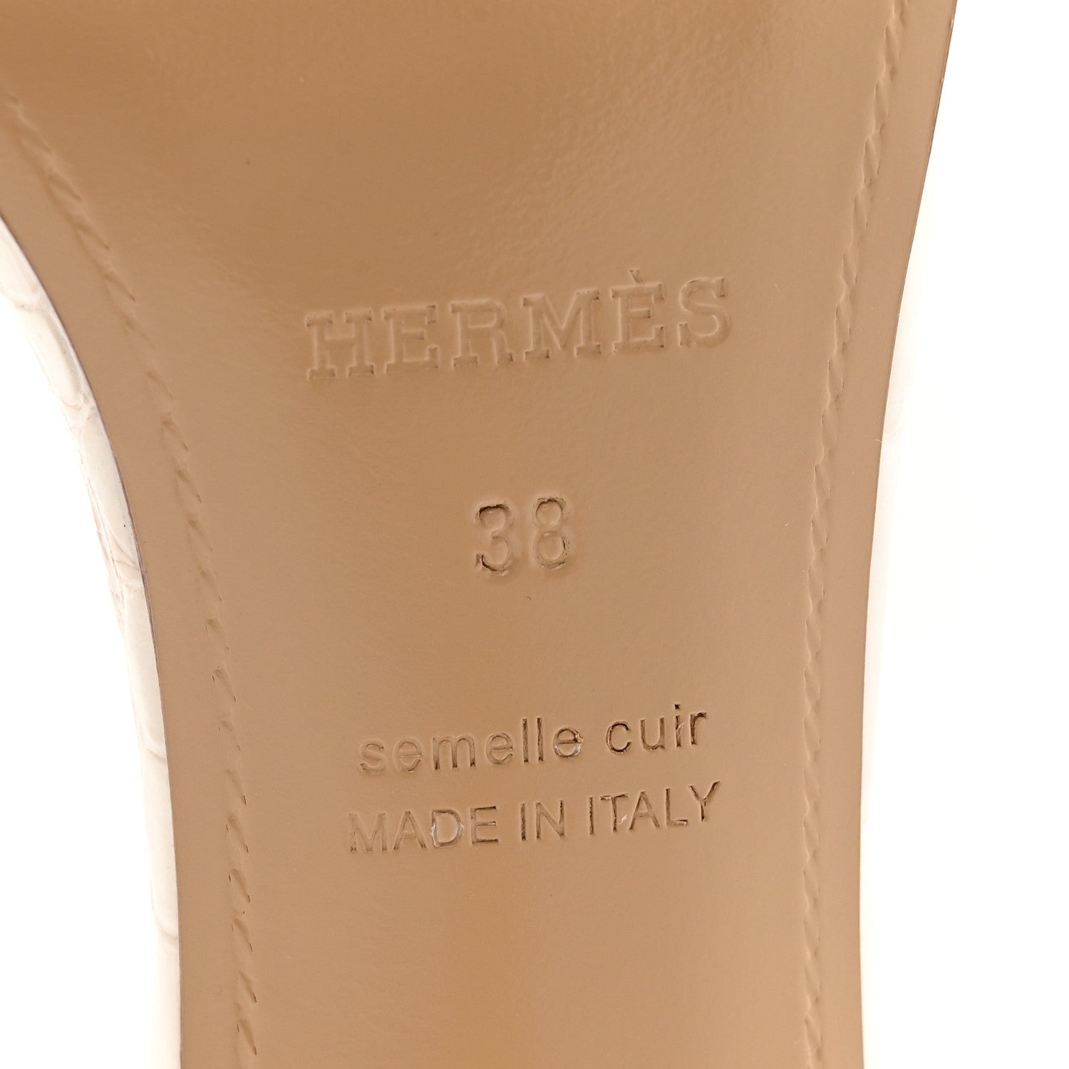Hermes Matte Niloticus Crocodile Himalaya Premiere 105 Sandals 38 White 8 of 11
