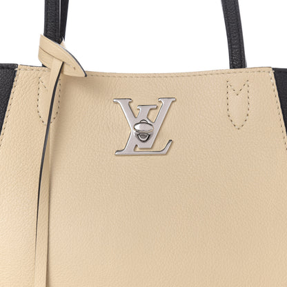 Louis Vuitton Calfskin Lockme Go Tote Black Vanilla 17 of 18