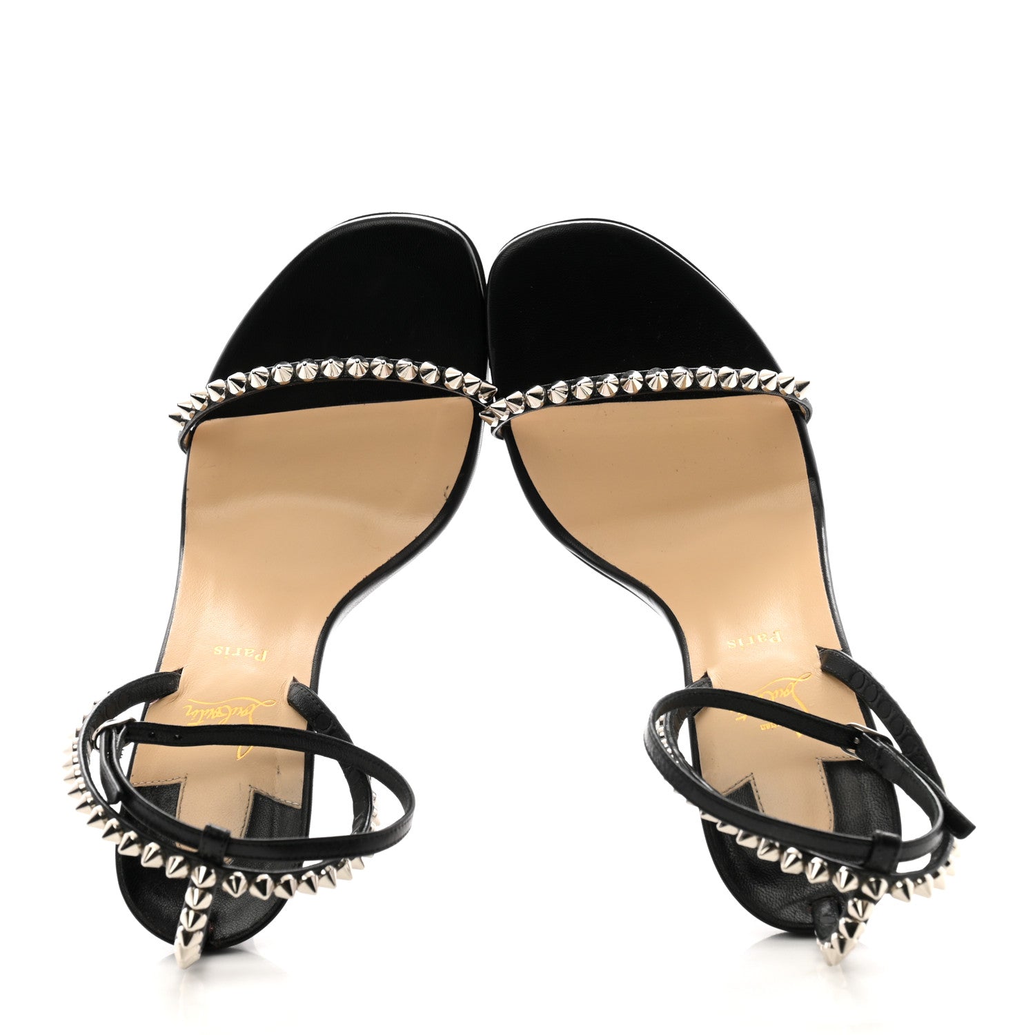Christian Louboutin Kid Spiked  So Me 100 Sandals 37.5 Black 2 of 11
