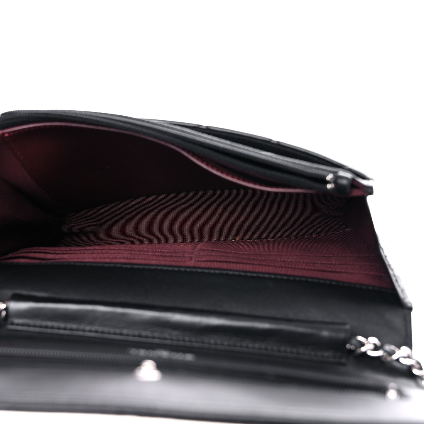 Lambskin Quilted Wallet On Chain WOC Black