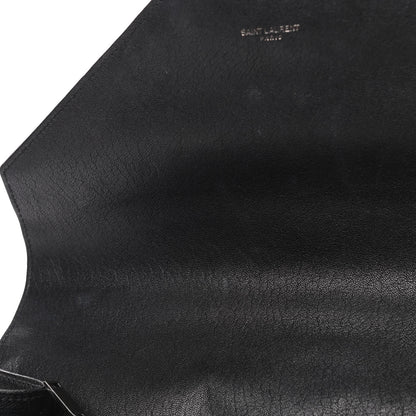 Saint Laurent Sheepskin Matelasse Chevron Monogram Large College Satchel Black 9 of 11
