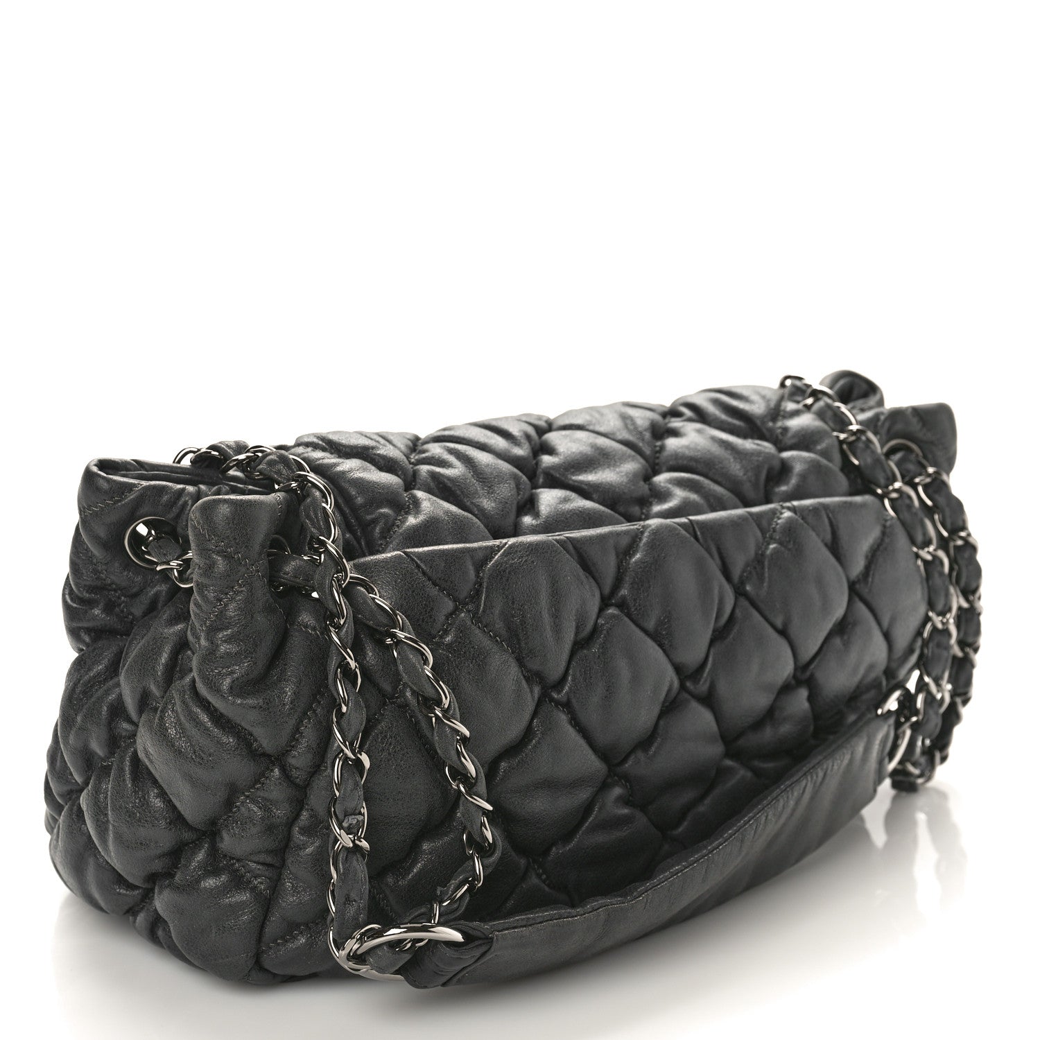 Chanel Calfskin Bubble Quilt Accordion Flap Grey 3 of 11