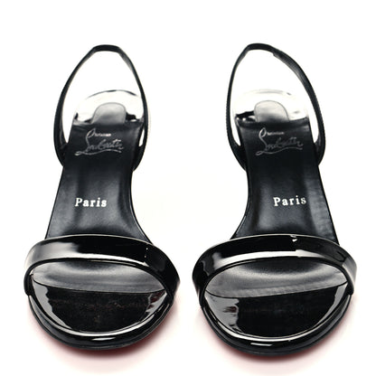 Christian Louboutin Patent Marylin Stiletto Halter Sandals 40 Black 2 of 7