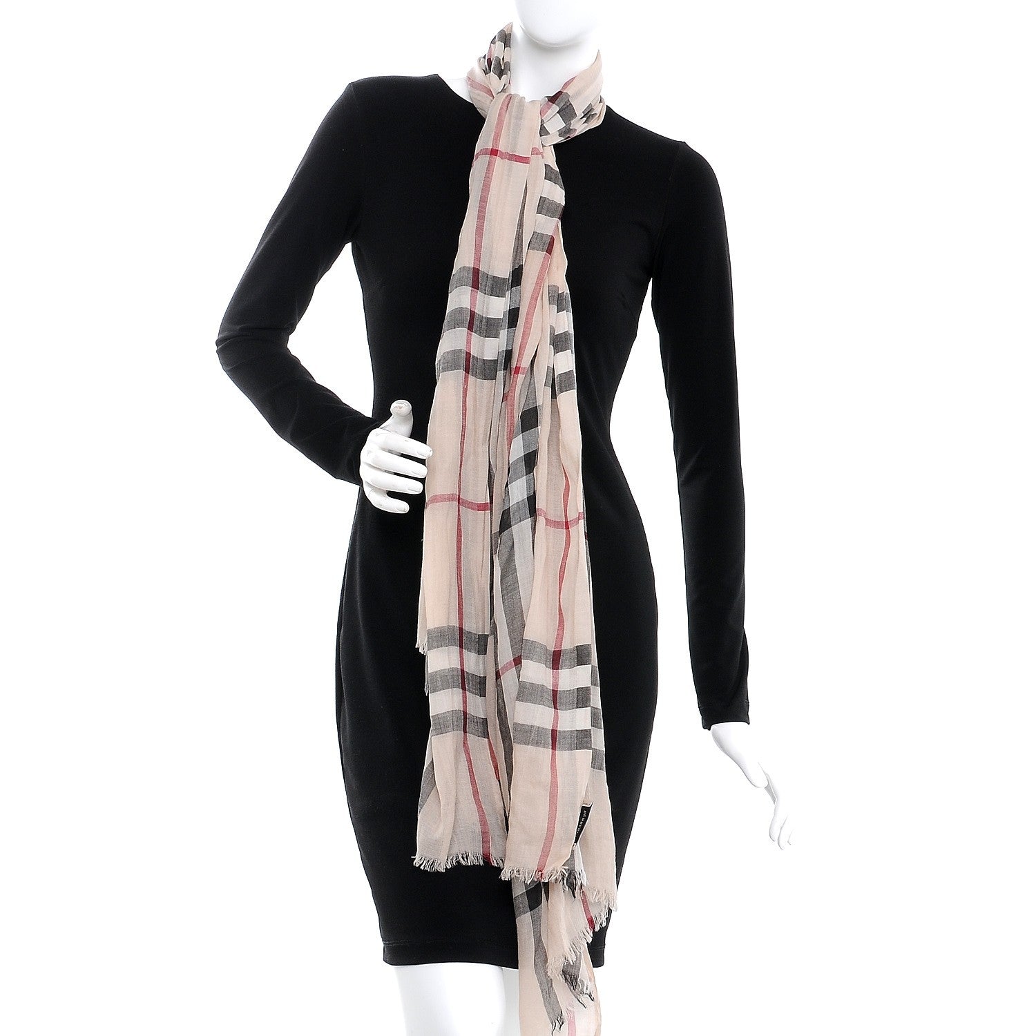 Burberry Wool Silk Gauze Giant Check Scarf Trench 2 of 4
