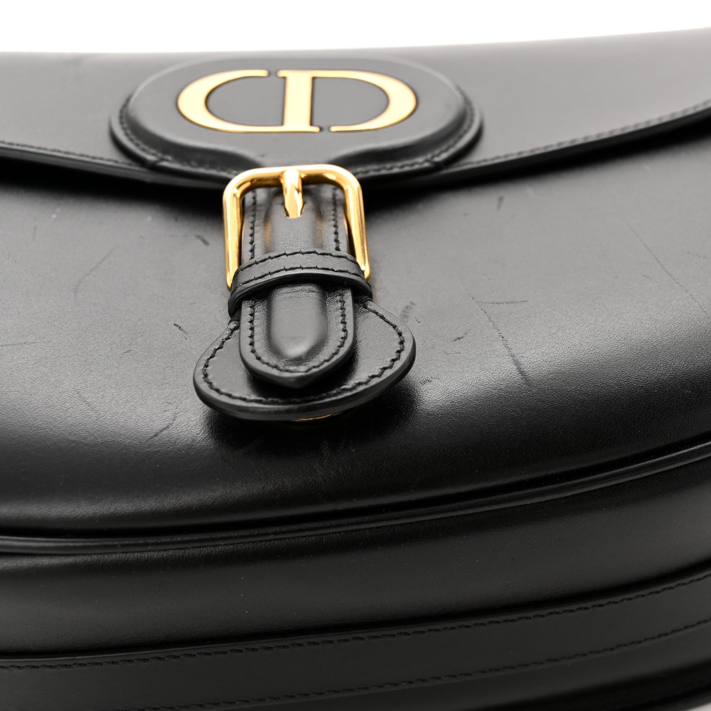 Box Calfskin Large Bobby Flap Black