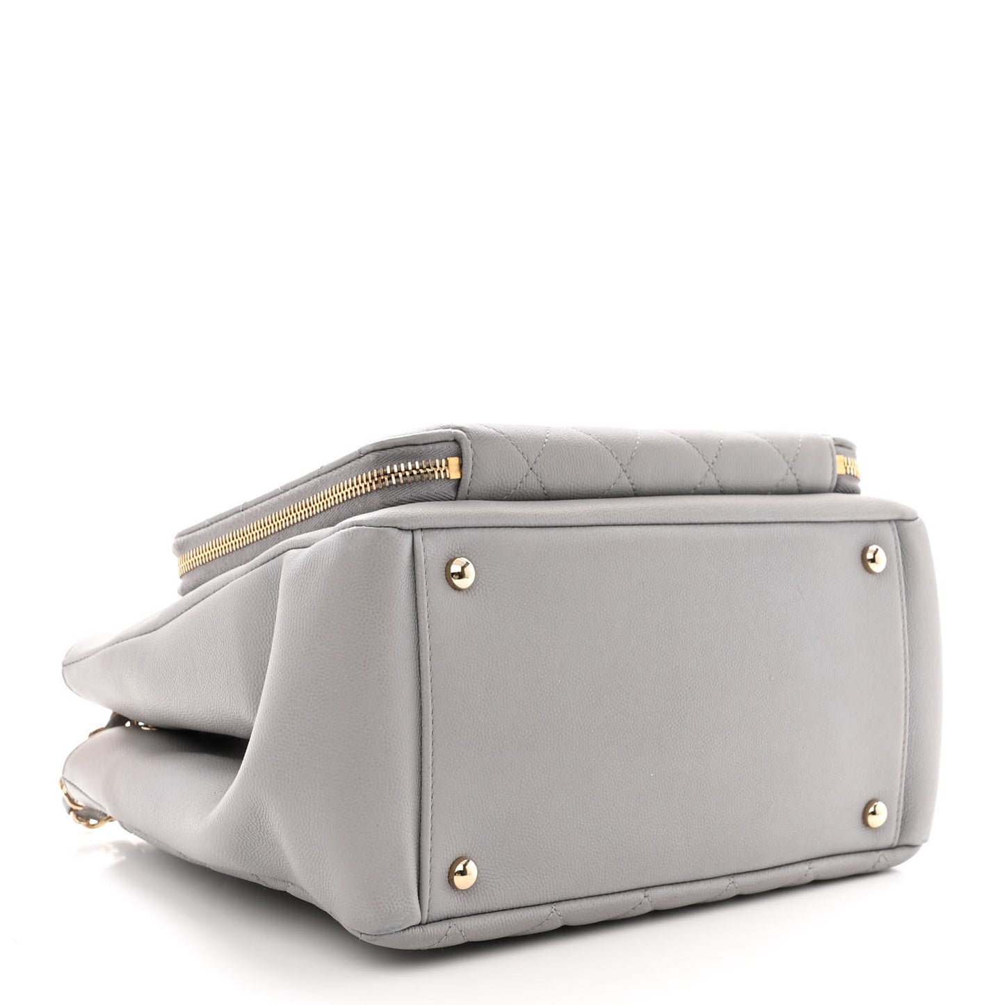 Caviar Quilted Small Business Affinity Shopping Bag Grey
