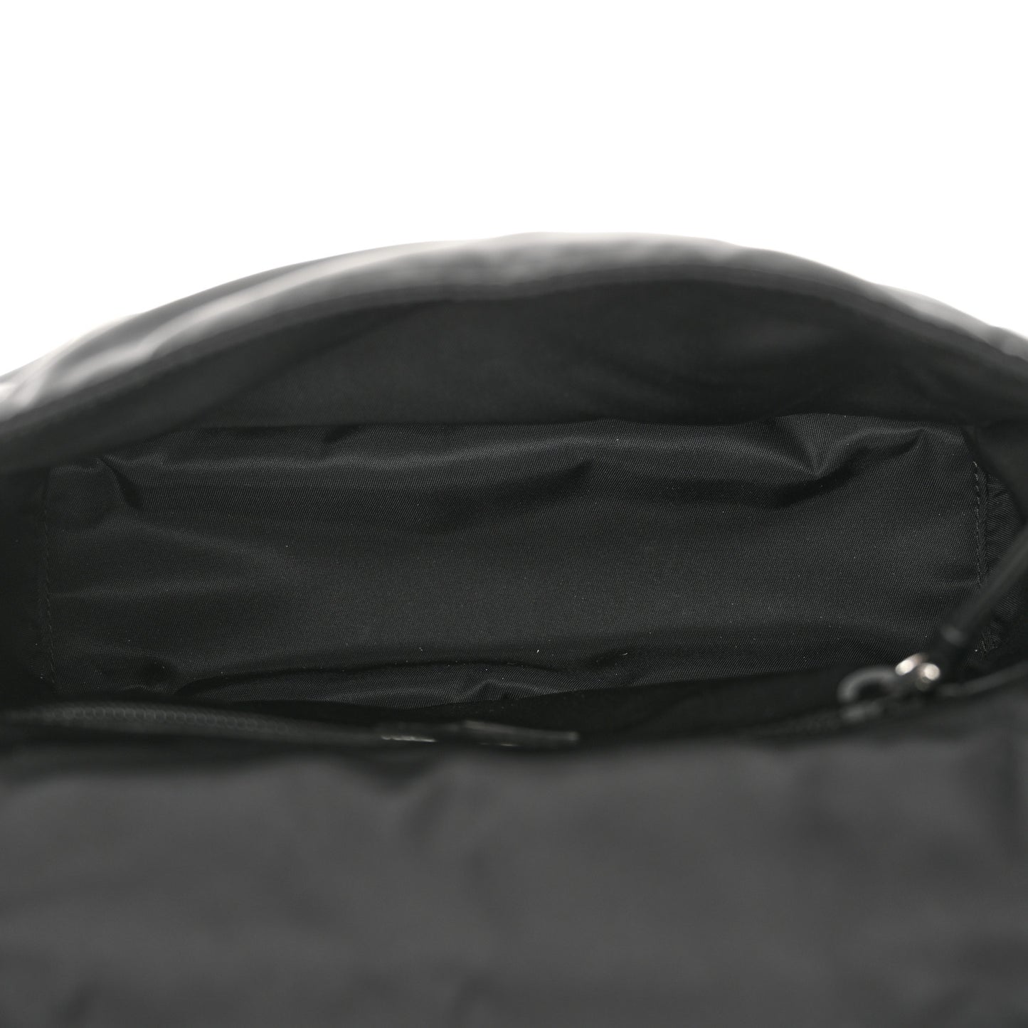 Re-Nylon Vitello Padded Small Flap Shoulder Bag Black