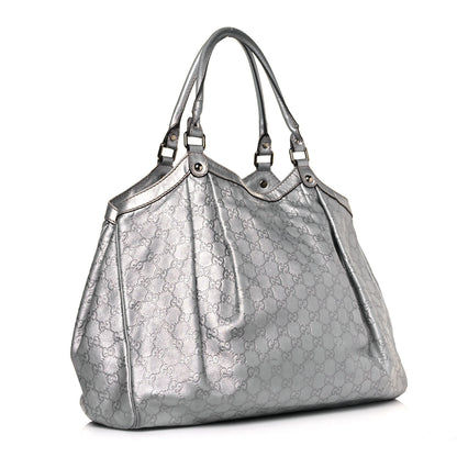 Gucci Guccissima Large Sukey Tote Silver 3 of 18