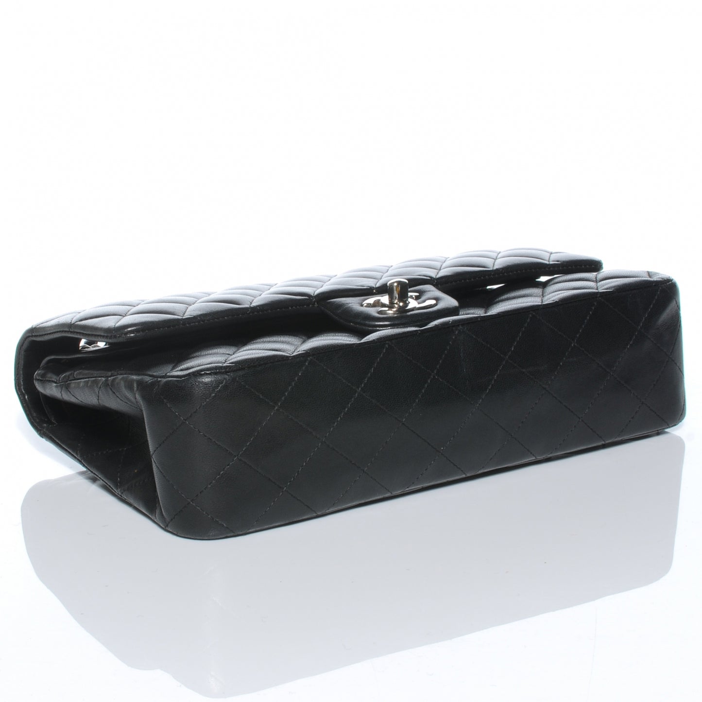 Lambskin Medium Double Flap Black