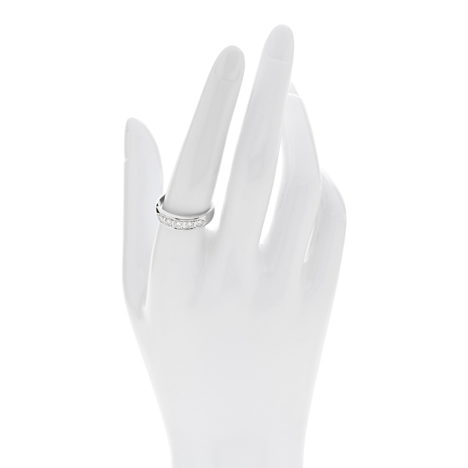Parker & West by FASHIONPHILE Platinum Diamond .52ctw Half Eternity Band Ring 58 8.25 2 of 9