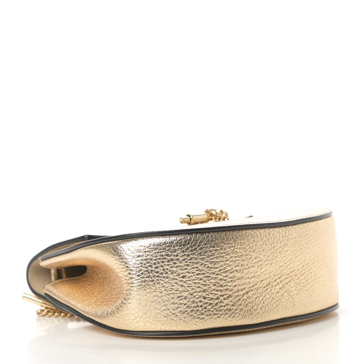 Chloe Metallic Goatskin Mini Drew Shoulder Bag Pale Gold 4 of 11