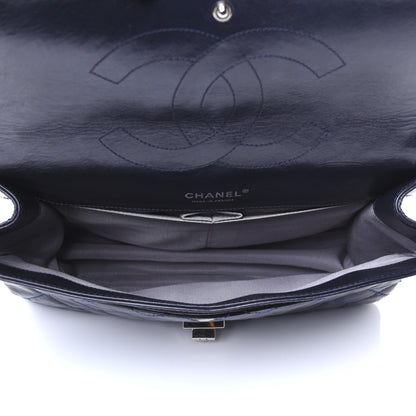 Chanel Glazed Calfskin Quilted Surpique 2.55 Reissue Flap Navy 5 of 18