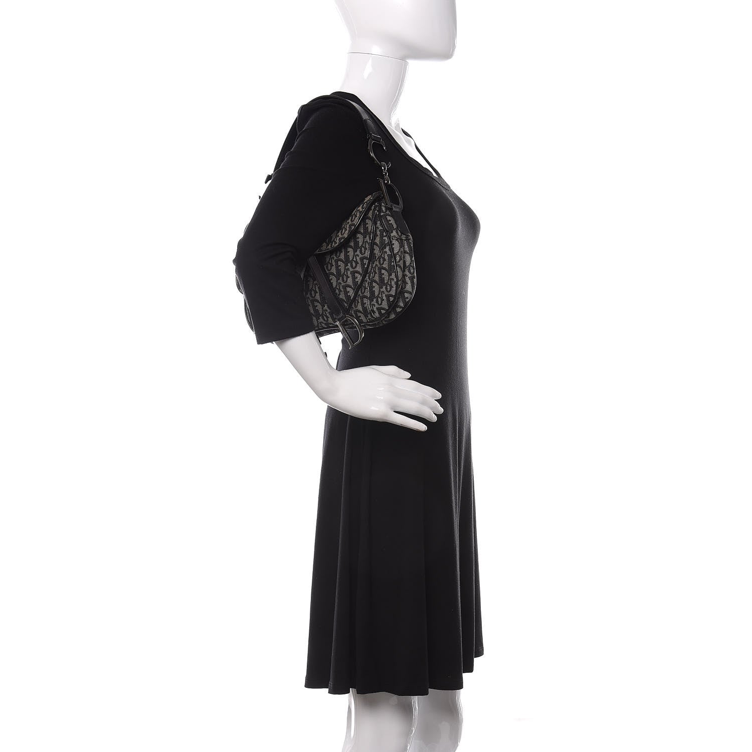 Christian Dior Monogram Double Saddle Bag Black 2 of 10